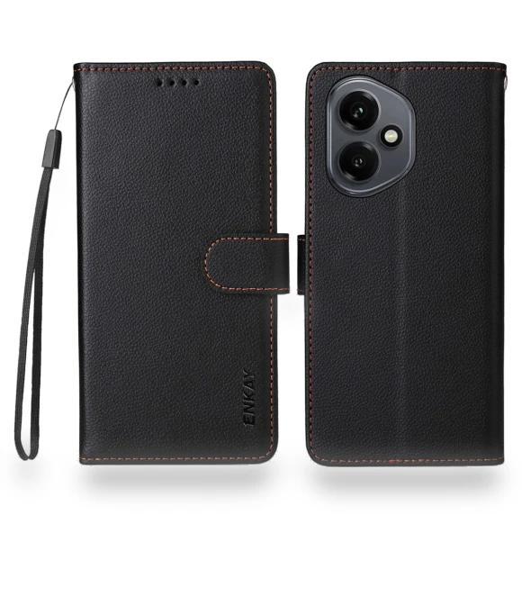 Wallet Case with Strap RFID Blocking Leather Stand Phone Cover — Phone Accessories, ENKAY