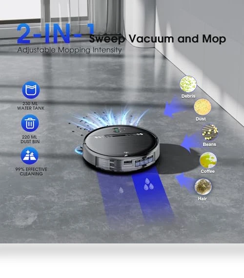 2-in-1 Robotic Vacuum and Mop — Smart Cleaning Robots, SHELIKI