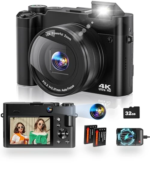 4K Digital Camera with Dual-Lens for Photography and Video — Mirrorless Cameras, Aasonida