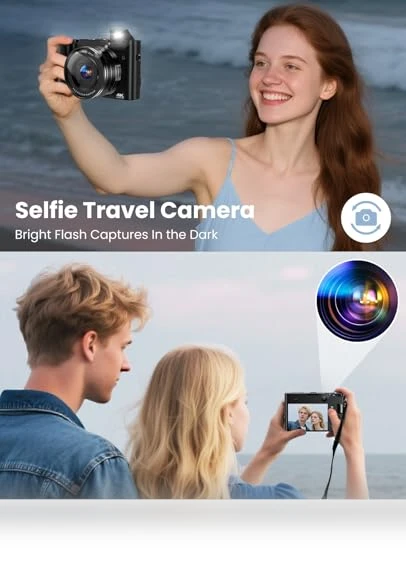 4K Digital Camera with Dual-Lens for Photography and Video — Mirrorless Cameras, Aasonida