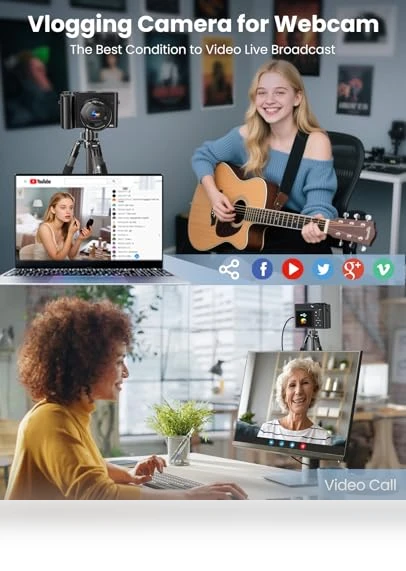 4K Digital Camera with Dual-Lens for Photography and Video — Mirrorless Cameras, Aasonida