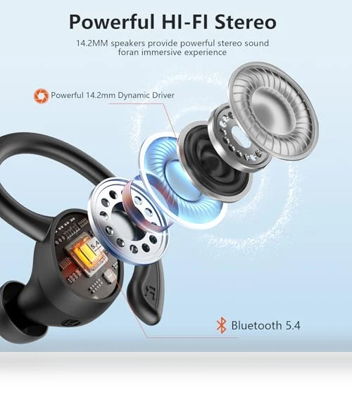 Bluetooth 5.4 Headphones Sport Earphones — In-Ear Headphones, SPRTOYBAT