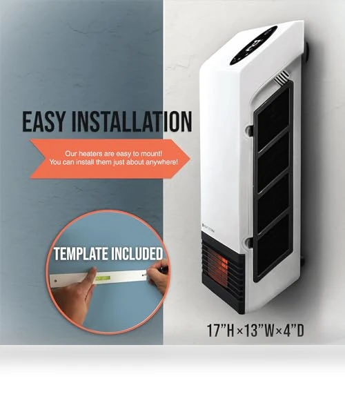 Deluxe Space Infrared Wall Mount Electric Heater — Portable Heating Solutions, Heat Storm