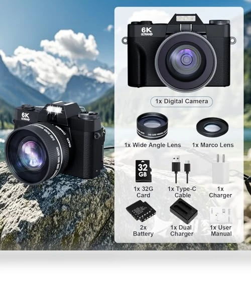 Digital Camera for Photography and Vlogging — Compact Digital Cameras, YAGPECL