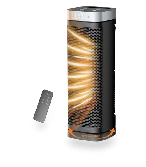 Electric Space Heater with Thermostat and Remote — Portable Heating Solutions, WINHL