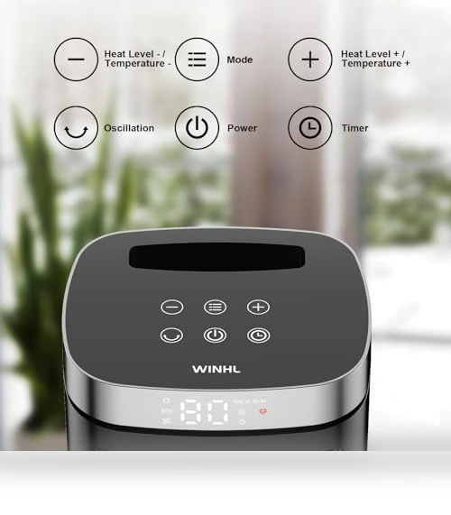 Electric Space Heater with Thermostat and Remote — Portable Heating Solutions, WINHL