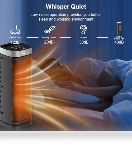 Electric Space Heater with Thermostat and Remote — Portable Heating Solutions, WINHL