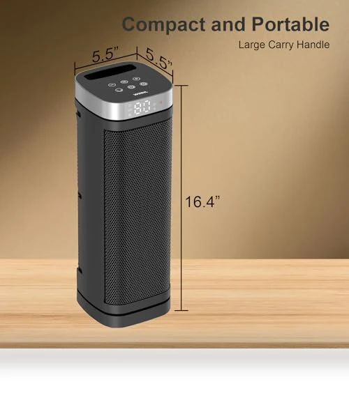 Electric Space Heater with Thermostat and Remote — Portable Heating Solutions, WINHL