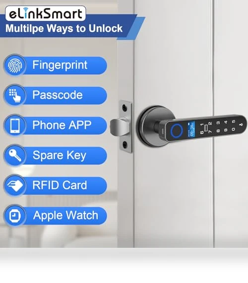 Fingerprint Handle Door Lock — Smart Home Security, eLinkSmart