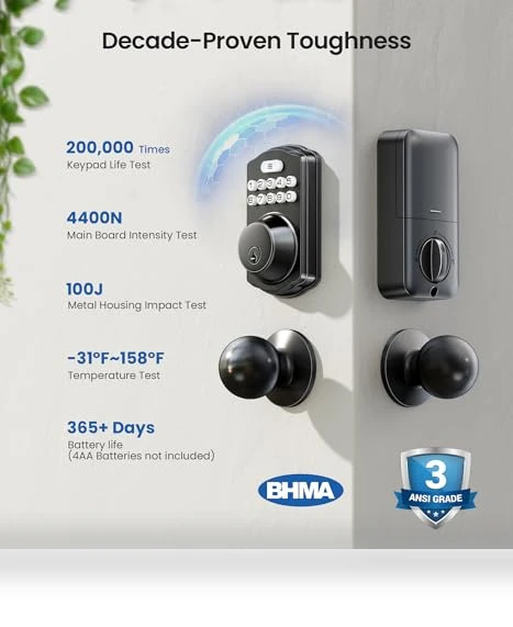 Keyless Entry Door Lock with Backlit Keypad — Keyless Entry, Veise