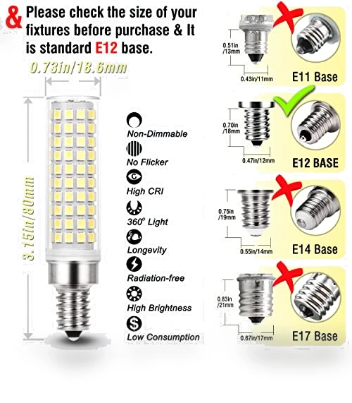 LED Candelabra Bulbs — Incandescent, ALIDE