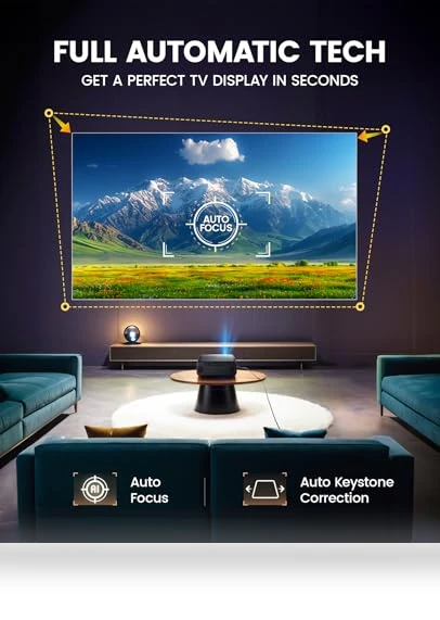 Smart Home Projector with WiFi 6 and Bluetooth 5.2 — Home Theater Projectors, WiMiUS