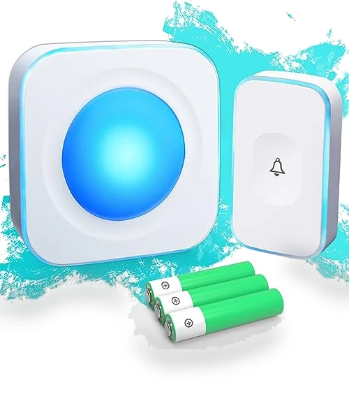 Wireless Doorbell with Flashing Light — Push Buttons, JSIEEM