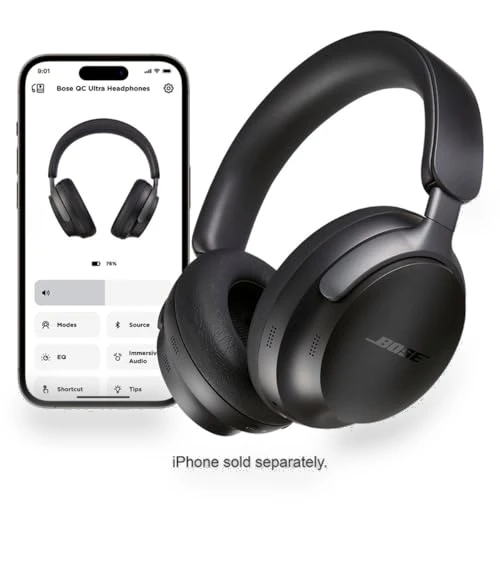 Wireless Noise Cancelling Headphones with Spatial Audio — Over-Ear Headphones, Bose