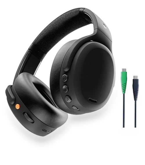 Wireless Over-Ear Bluetooth Headphones with Multi-Sensory Bass and Charging Cable — Over-Ear Headphones, Skullcandy