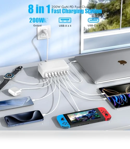 200W GaN 8 Port USB C Charging Station — Power Hubs, Shenzhen Xihuida Electronics Co., Ltd.