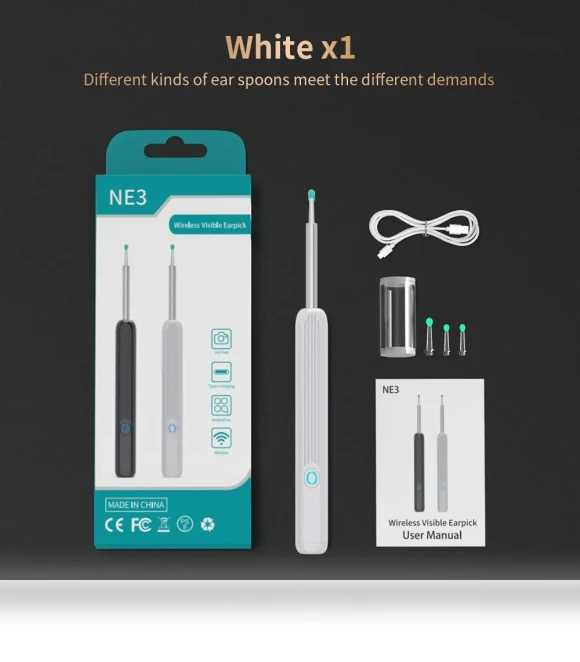 Ear Cleaner with Camera and LED Light — Syringes, Meiteai-All