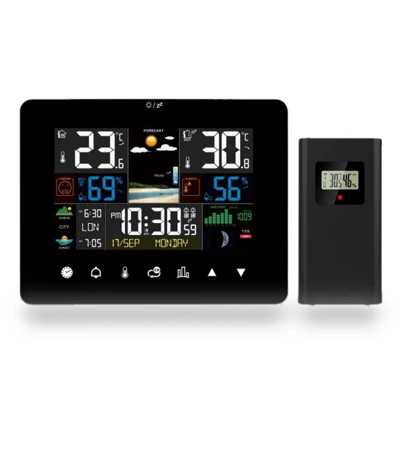 Touchscreen Weather Station Wall Clock — Weather Monitoring Clocks, Elegant Living House