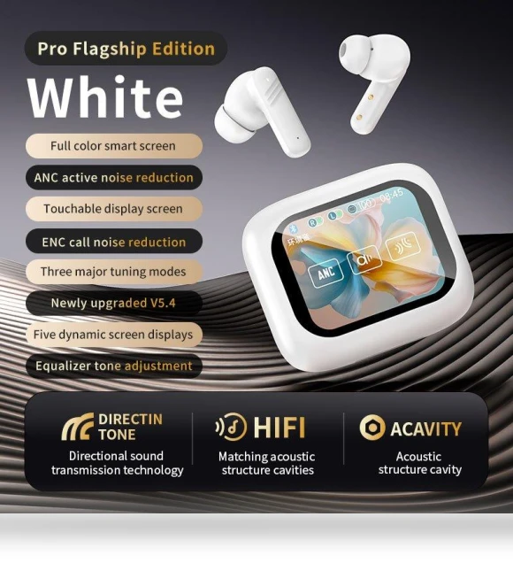 Wireless Headphones with Touch Screen — Over-Ear Headphones, USAMS Global