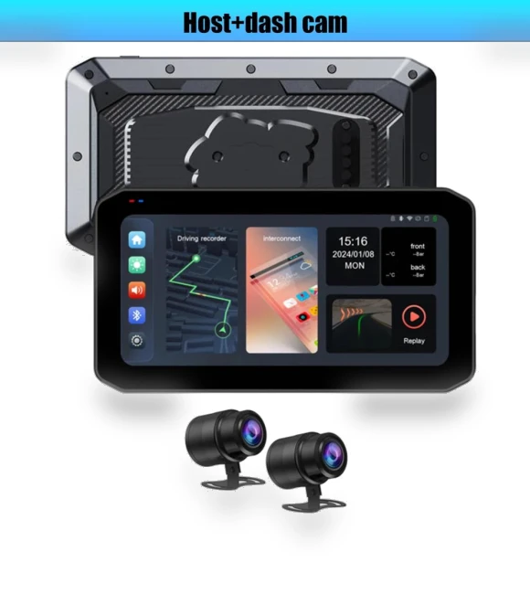6.25" Touchscreen Motorcycle Dual Camera Wireless CarPlay Android Auto Bluetooth Motor DVR GPS Navigation Front Rear... — Navigation & GPS Accessories, Simplistic Living Home