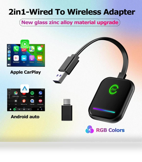 Mini Wireless Android Auto CarPlay Adapter — Phone Accessories, Simplistic Living Home