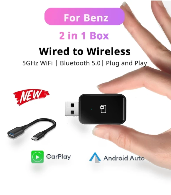 Mini Wireless CarPlay Android Auto Adapter — Stereo Receivers, AE Selection
