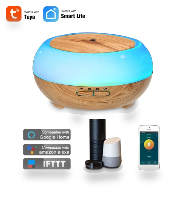 Smart Wi-Fi LED Night Light Humidifier with Aromatherapy Diffuser — Air Moisturizers, Neoglint