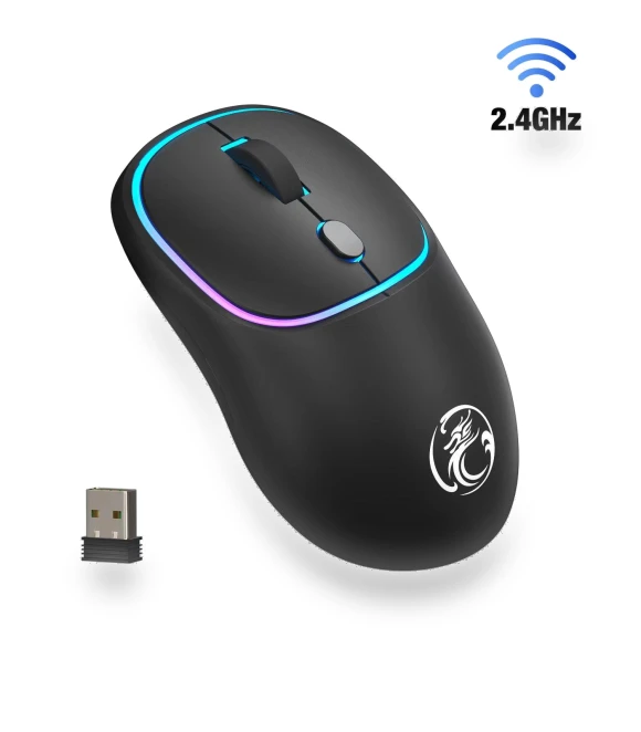 Bluetooth RGB Rechargeable Ergonomic Silent Optical Mouse — Computer Mice, Essager Electronic