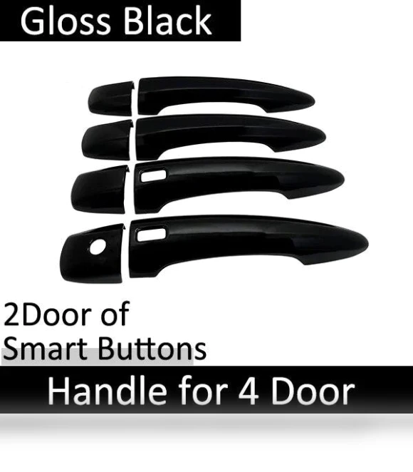 Glossy Black Smart Door Handle — Chrome Trim & Accessories