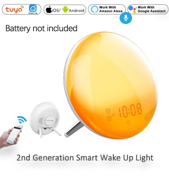 Smart Wake Up Light with Wi-Fi — Alarms & Clocks, Factory Discount Outlet