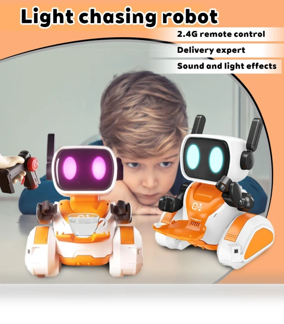 Intelligent Desktop Pet Robot with Light Following Function — Interactive Animal Companions, Long nose