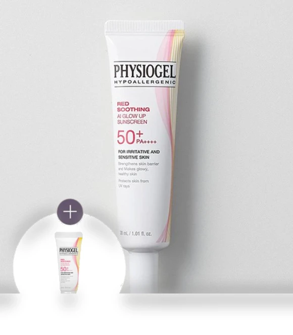 Red Soothing AI Glow Up Sun Cream — Post-Sun Care, Physiogel
