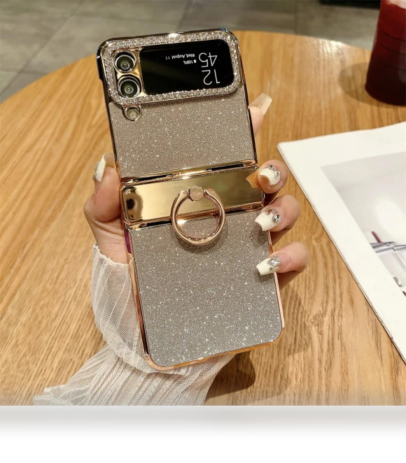 Kickstand Case Glitter Design Rhinestone Decor Hard PC Phone Cover — Phone Accessories, Smartwatch 2025
