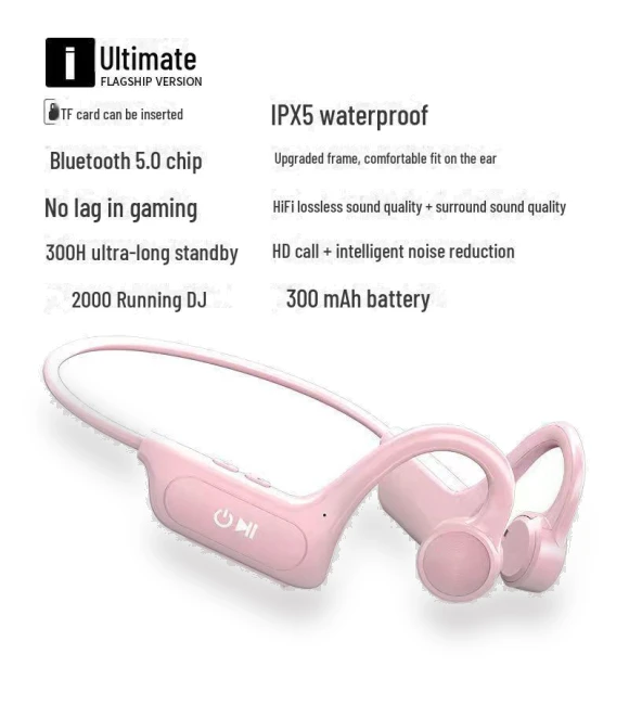 Waterproof Wireless Bluetooth Headset with Bone Conduction and Memory Card Slot — Bluetooth Headsets, AI Supermarket
