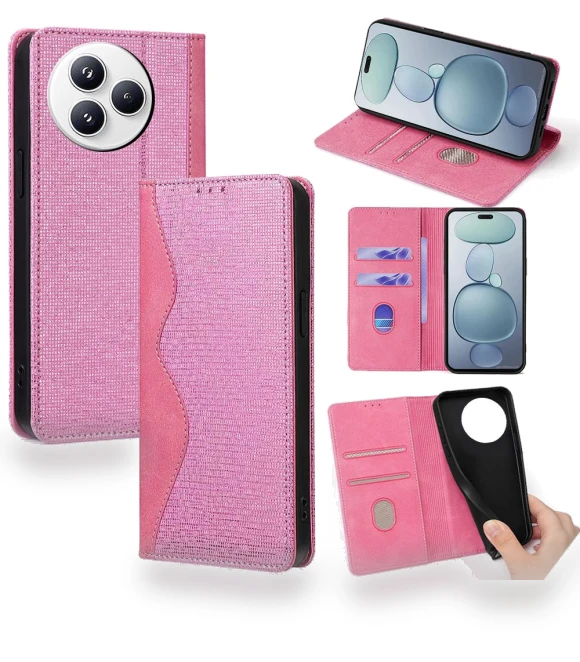 Wave Shape RFID Blocking PU Leather Wallet Stand Phone Cover — Phone Accessories, Smartwatch 2025