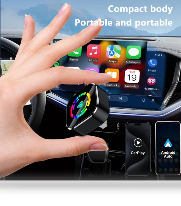 2-in-1 USB Wireless CarPlay Adapter Android Auto Box — Phone Accessories, Baking Heat