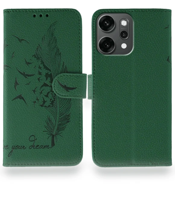Leather Wallet Case with Feather Embossing — Flip Cases, Smartwatch 2025