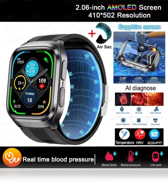 AI Diagnosis ECG Health Smart Watch — Smartwatches, SAMS Online