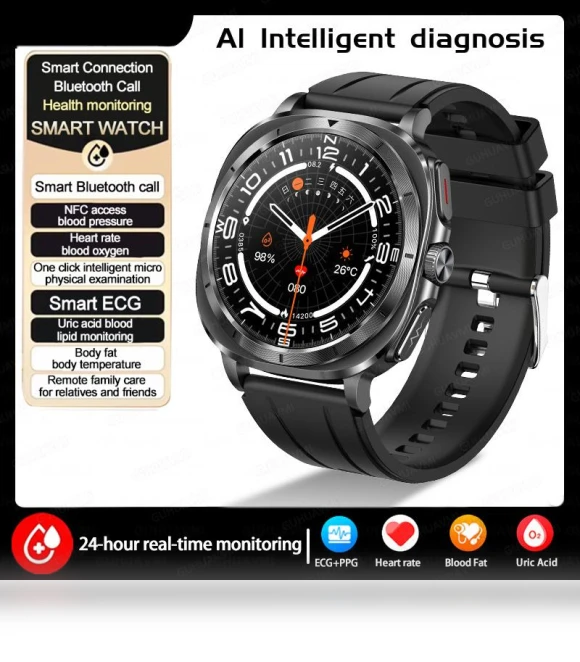 Smart Watch with Blood Lipid, Uric Acid, and Blood Pressure Analysis — Smartwatches, SAMS Online