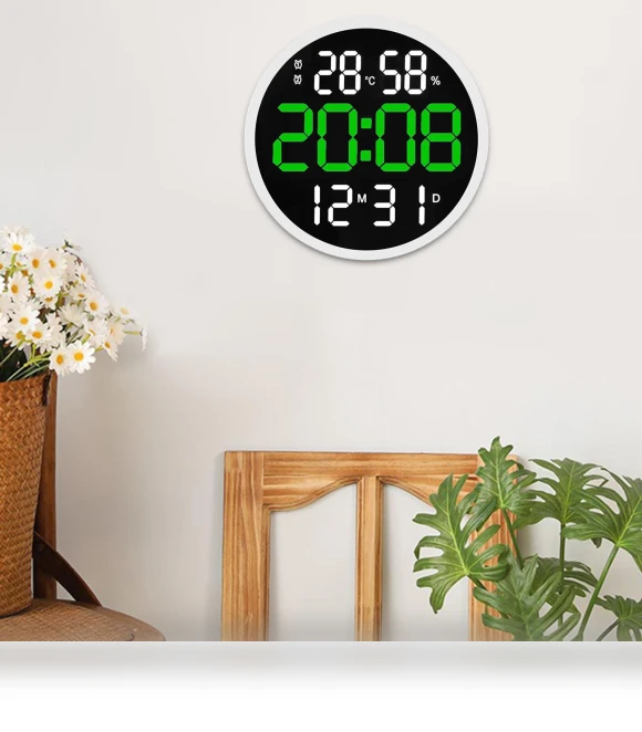 12-inch Digital Wall Clock — Wall, Dewdroop