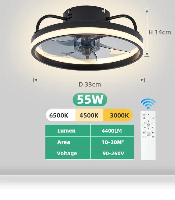 Ceiling Fan with Remote Control and LED Light — Ceiling Fans, happy8