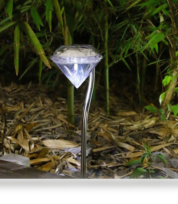 Color Changing Solar Powered LED Diamond Shape Garden Yard Outdoor Light — Garden Illumination, Stylish smart home