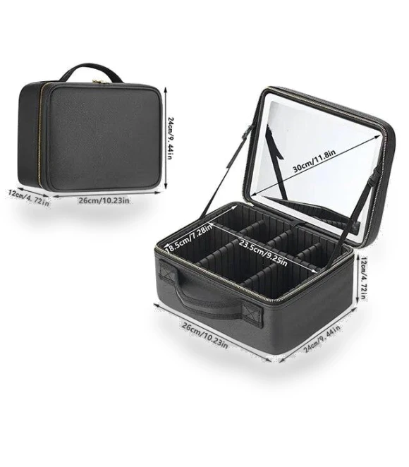 Smart LED Cosmetic Bag with Mirror — Cosmetic Cases, TOP-HOME MALL