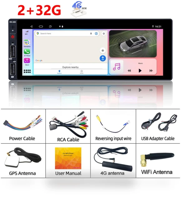 Universal 1 Din 4G Android Car Radio Multimedia Player — Stereo Receivers, Reakosound
