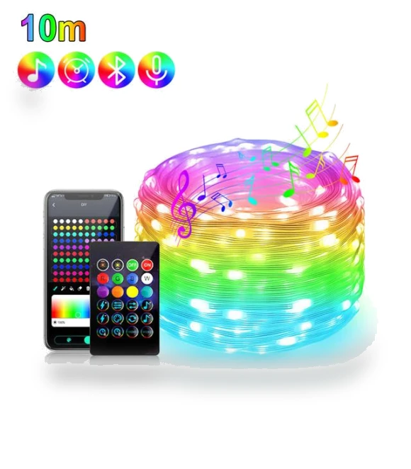 Waterproof Smart 5V RGBIC WS2812b LED Fairy Light String — String Lights, Yongkomo
