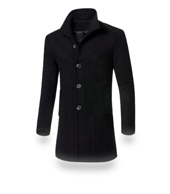 Winter Long Coat with Buttons — Fleece, roses