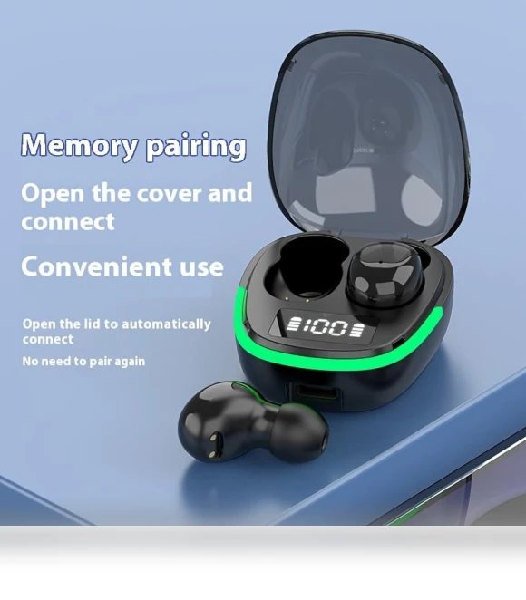 Wireless Earbuds with LED Display — In-Ear Headphones, YC Direct