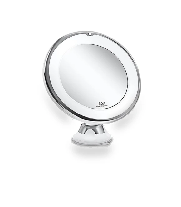 10x Magnifying Mirror with LED Light — Handheld, Makeup Kits
