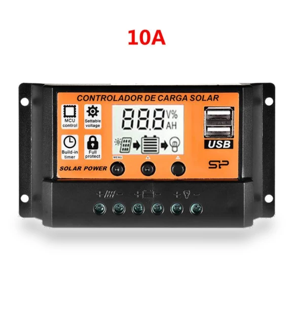 Automatic LCD Screen Solar Charge Controller with Dual USB — Chargers, Xudikou