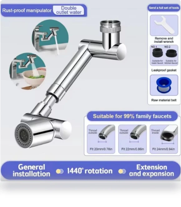 Universal Rotating Robotic Arm Faucet Extender — Aerators, High-quality life products
